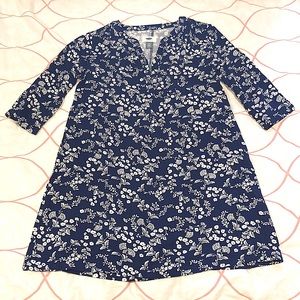 Dark Blue Floral Print Old Navy Dress